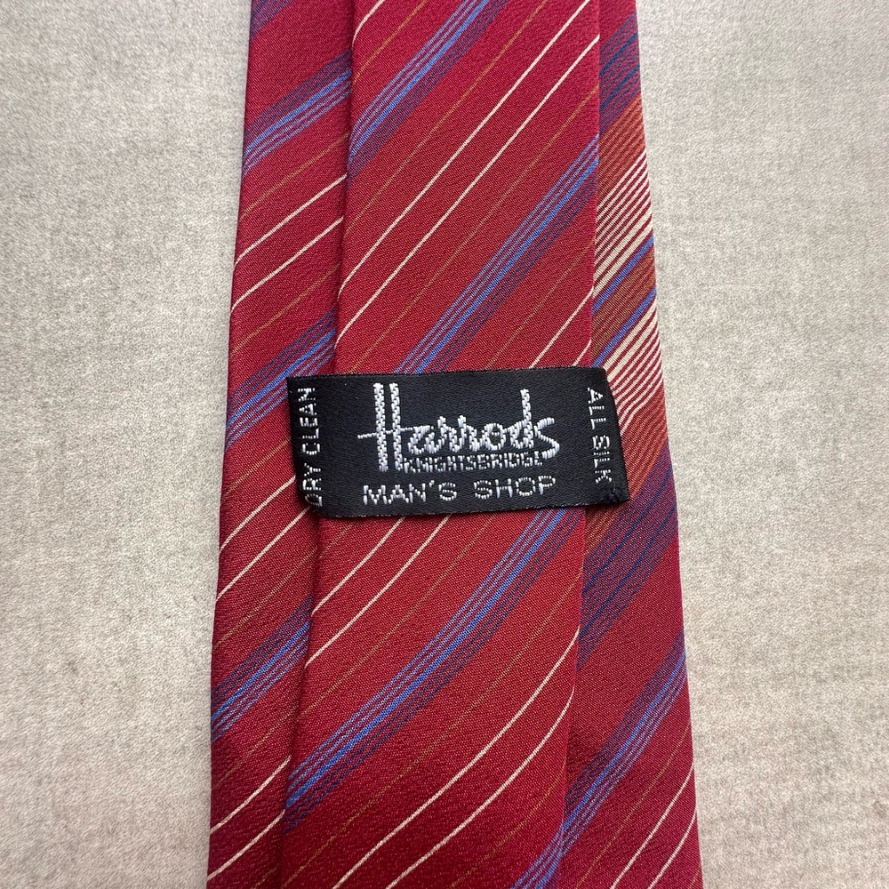 Harrod’s of London Vintage Striped Silk Tie - Picture 3 of 6